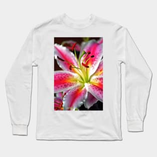 Pink Lily Lilium Herbaceous Flowering Plants Long Sleeve T-Shirt